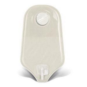 Natura® Two-Piece Urostomy Pouch, Flange 1-3/4" (45mm), Transparent 10" (25.4cm), Accuseal® Tap - Box of 10