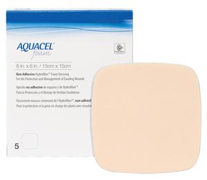 BX/5 AQUACEL NON-ADHESIVE FOAM DRESSING, 6IN X 6IN (15CM X 15CM)