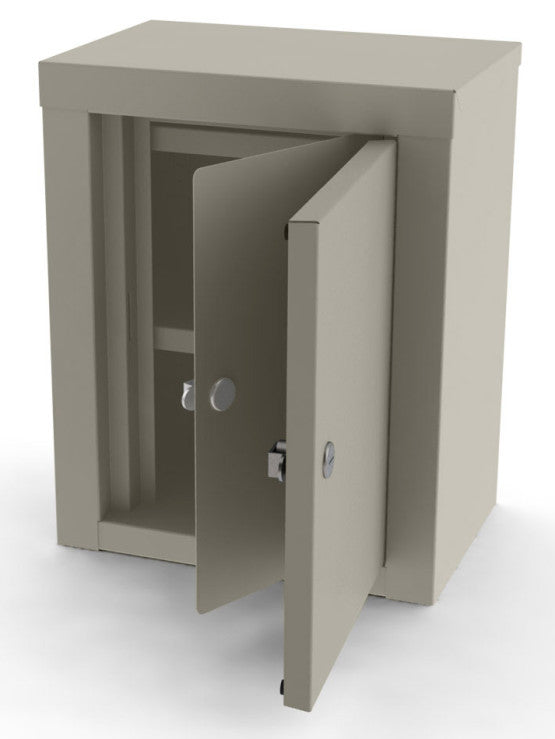 EA/1 NARCOTIC CABINET, DOUBLE DOOR, DOUBLE LOCK, 2 SHELVES, 12" W X 15" H X 8" D
