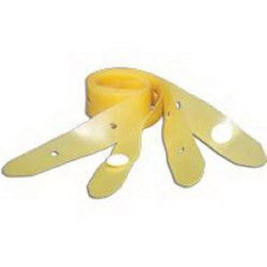 PK/3 TAN LATEX LEG STRAPS WITH BUTTON CLOSURE