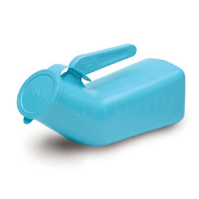 EA/1 HANGING MALE URINAL WITH LID, AUTO CLAVABLE, BUE.