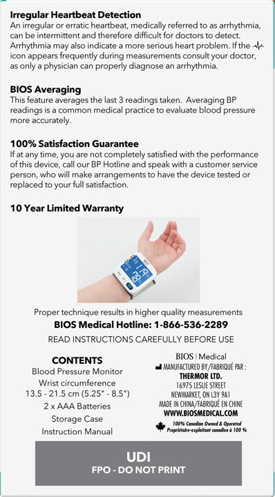 Blood Pressure Monitor Wrist - 1 Each
