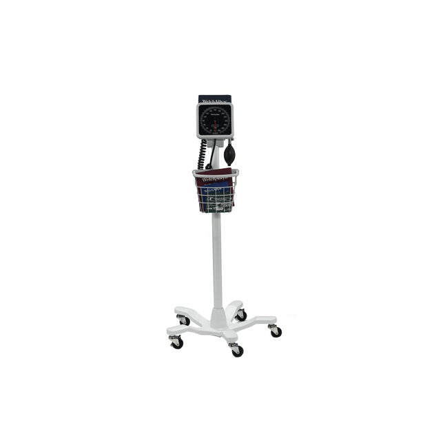 EA/1 WELCH ALLYN TYCOS BLOOD PRESSURE UNIT ANEROID DIAL MOBILE STAND WITH ADULT CUFF
