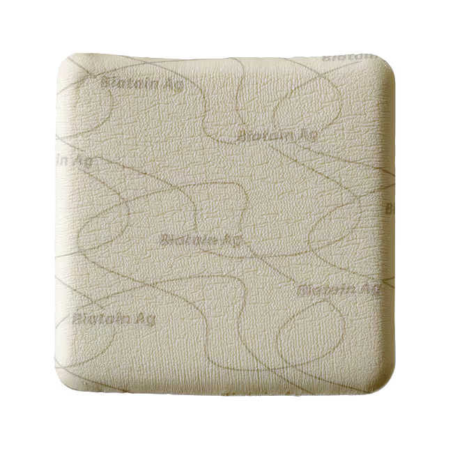 BX/5 BIATAIN AG NON-ADHESIVE FOAM DRESSING, SIZE 4IN X 4IN (10CM X 10CM)