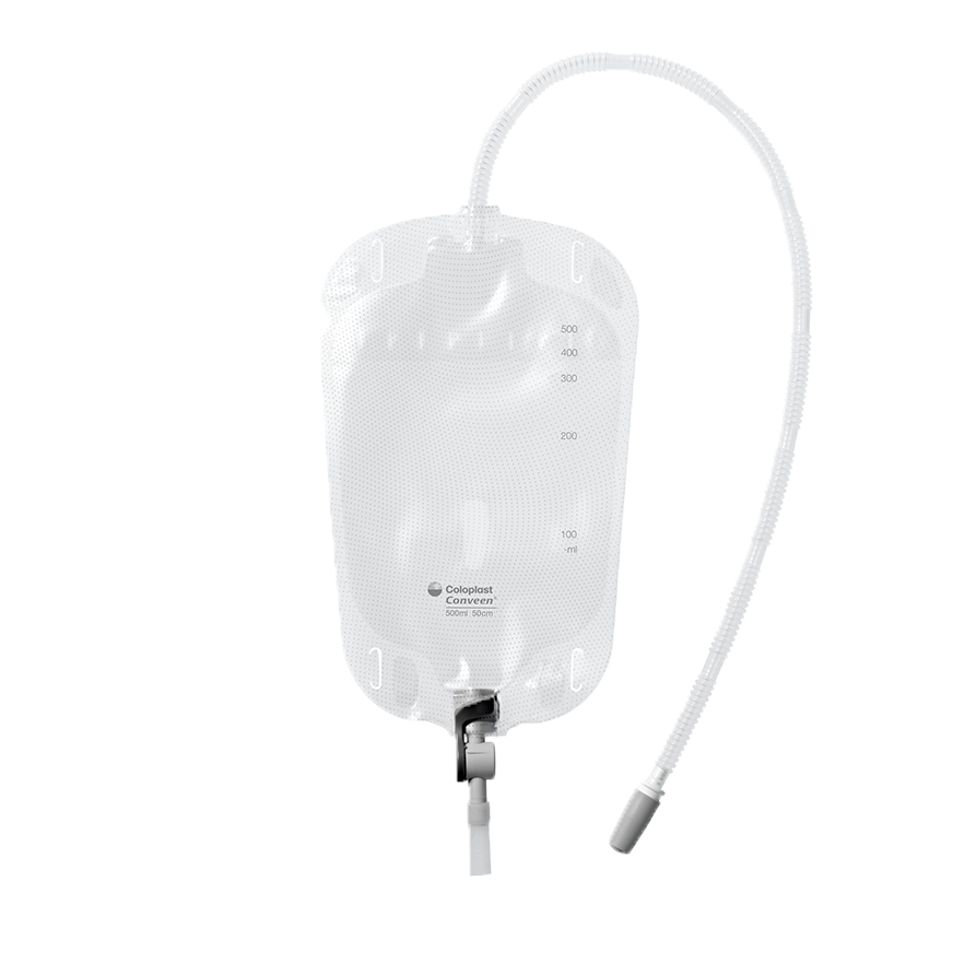 Conveen® Security+ Leg Bag, Lever Outlet, Straps, Sterile, 34oz (1000ml) - 1 Each