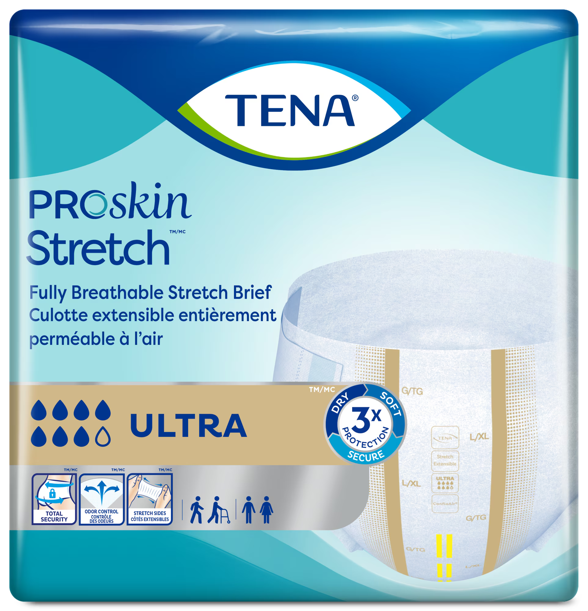 TENA® ProSkin™ Stretch Ultra Incontinence Briefs, Ultra Absorbency